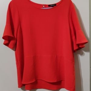 Beautiful ❤️ Bright Orange Madewell Blouse Sz L